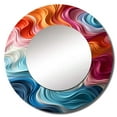 thumbnail image 2 of Designart "Illusory Depth In Multicolor Op Art" Op Art Multicolor Large Round Mirror - Round Bedroom Mirror Wall Decor - Modern Round Printed Mirror - 23" x 23", 2 of 6