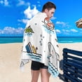 thumbnail image 4 of Coolnut Cartoon Sea Animal Beach Towel Fast Drying Camping Towels Sand Free Beach Blanket Soft Absorbent Travel Sport Towel for Gym Bath Shower Swimming 31" x 71" Washcloth Gift, 4 of 7