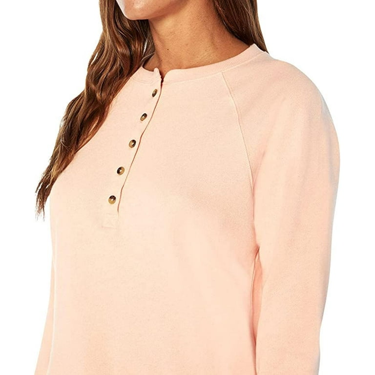 Gap Women s Henley Sweatshirt Peach Melba XXL Walmart