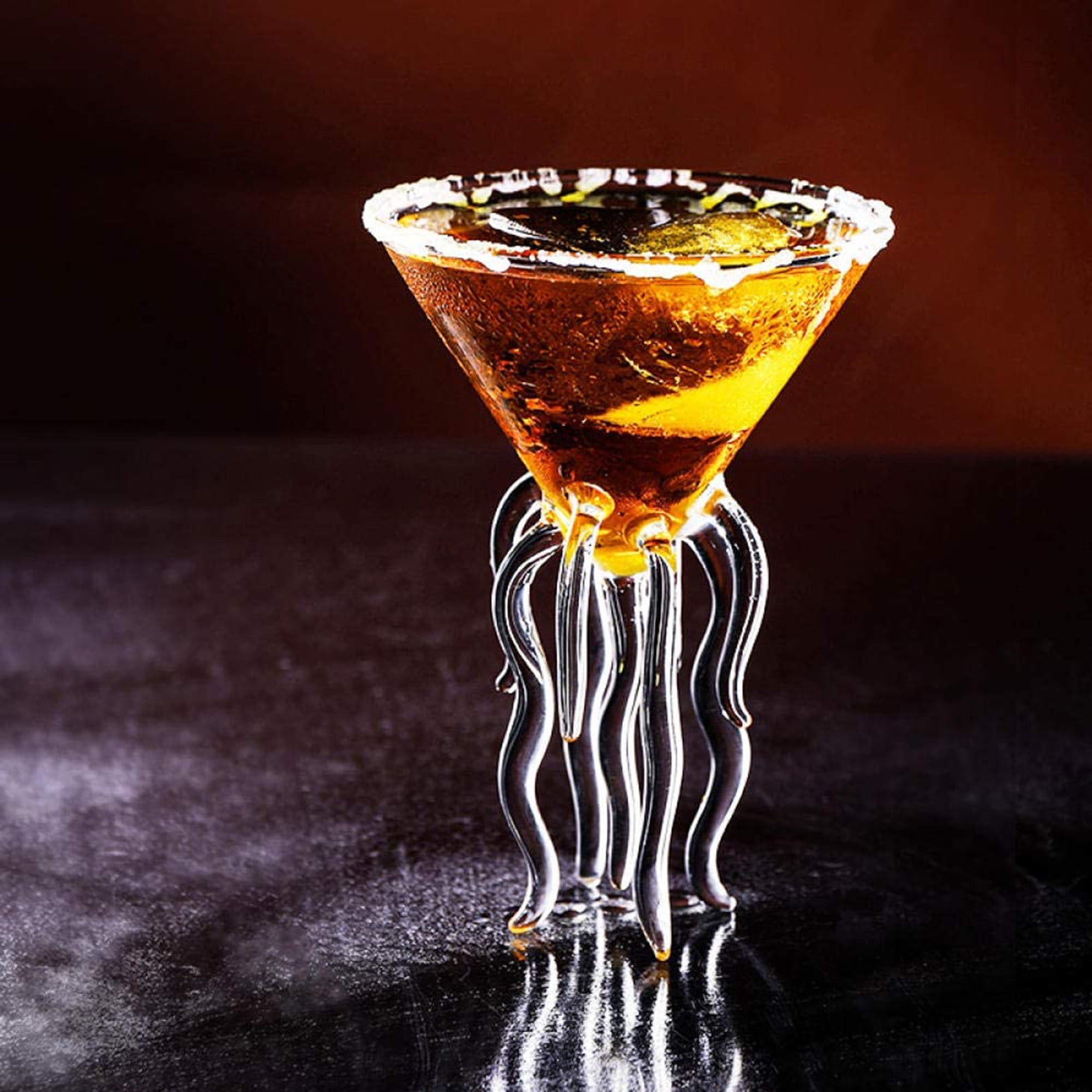4 Packs Cocktail Glass Transparent Jellyfish Whiskey Wine Champagne Cups for Bar Party KTV Elegant Stemware Drinkware