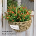 thumbnail image 2 of <p>Woven Flower Basket, Handwoven Flower Basket Proper Size Rustic Retro Style Brown Multi Purpose  For Office</p>, 2 of 7