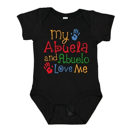 

Inktastic My Abuela and Abuelo Love Me Gift Baby Boy or Baby Girl Bodysuit