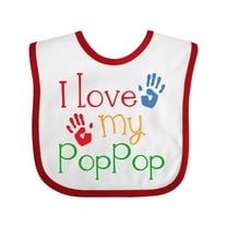 Inktastic Poppop Grandkids Handprints Boys or Girls Baby Bib
