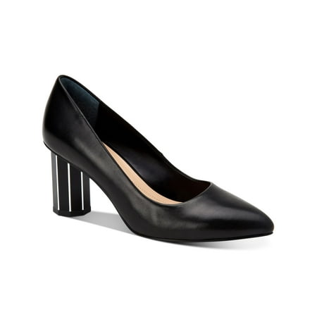 

ALFANI Womens Black Cushioned Pepperr Pointed Toe Sculpted Heel Slip On Leather Dress Pumps 6 M