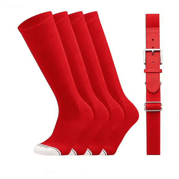 Eryueer Youth Elite Baseball Socks & Belt Combo (2 Pairs of Socks & 1 Belt)