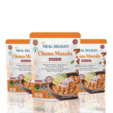 Meal Delight Chana Masala, 10 Ounce (Pack of 3) Ready to Eat in 90 Seconds No Preservatives, Shelf Stable, No Artificial Colors or Flavors