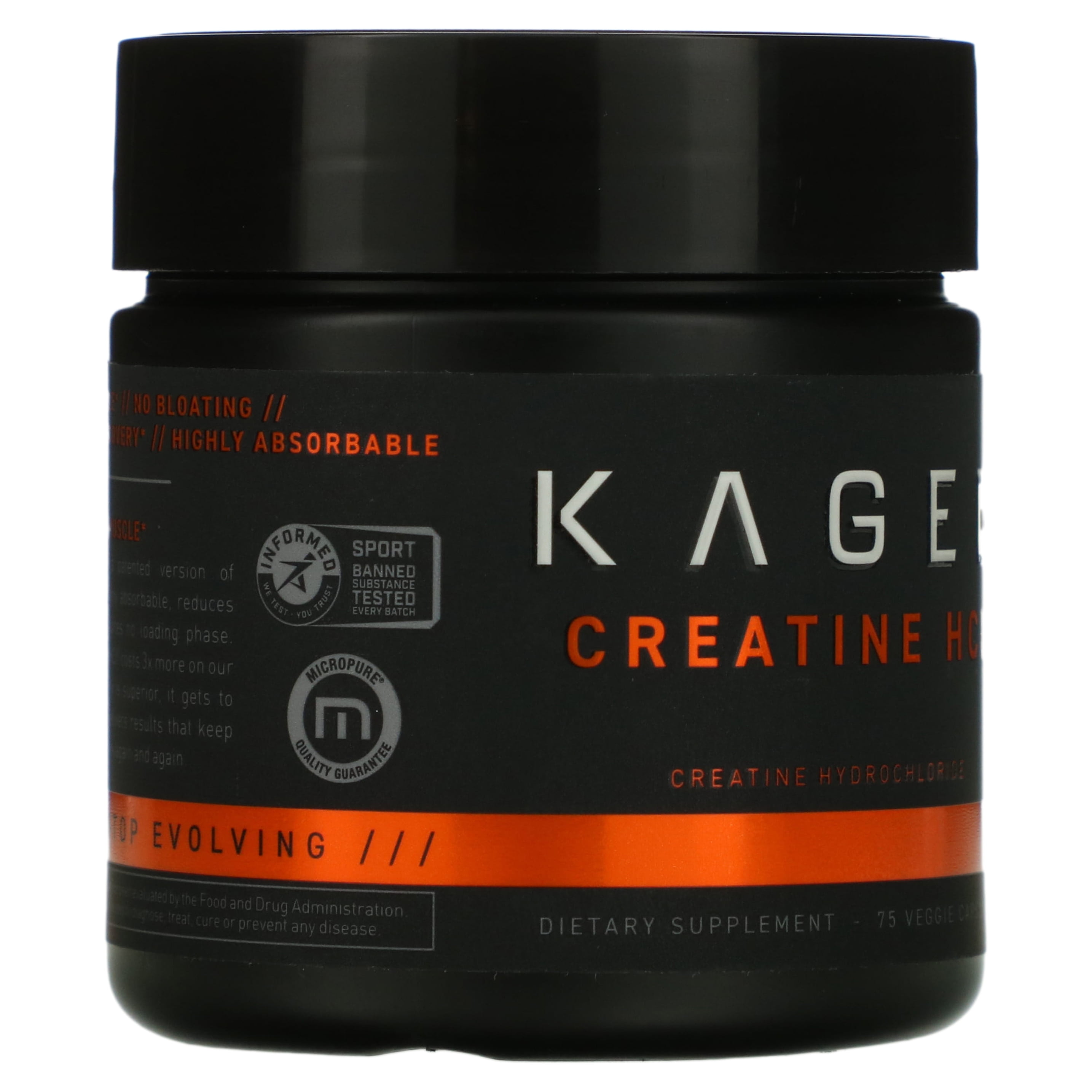 Kaged Creatine HCl, 75 Veggie Capsules (750 mg per Capsule)