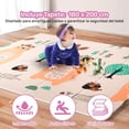 thumbnail image 3 of Corral para bebé Parque de Juegos Infantil con tapete de juegos y pelotas de plástico (Rosado, 180 * 200 * 66 cm), 3 of 8
