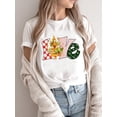 thumbnail image 3 of Ropa de vacaciones para mujer, camiseta con estampado de letras dulces de los años 90, camiseta estampada, camisetas de año nuevo, moda de feliz navidad 2025, 3 of 5