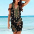 thumbnail image 2 of Pompotops Robe d'Été Décontractée Sans Manches Croisée Col en V Mini Robe de Plage, 2 of 4