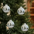 thumbnail image 6 of PRETXORVE Christmas Decorations, Christmas Ornaments, 3.14-inch Plastic Transparent Ball Christmas Ball Striped Adhesive Hanging Christmas Tree Decoration, 6 of 6