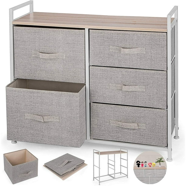I was at walmart tonight picking up some fall decor (sneaky peek will be posted on my ig tonight) and i came across these fabric value cuts. vevor 5 drawer storage organizer with fabric bins steel frame for bedroom