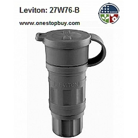 - Leviton 27W76-B Connector Locking Blade Wetguard L16-20R 20A 480V 3-Phase 3P4W Grounding - Black