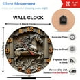 thumbnail image 3 of Bronze Horse Wall Clock with Intricate Design 10-Inch Silent Wooden Wall Clock, Battery Operated (AA Batteries Not Included), Artistic Home Decor, 3 of 7
