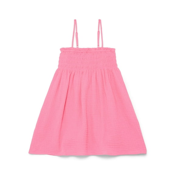 Wonder Nation Girls Smocked Spaghetti Strap Mini Dress Coverup, Sizes 4-18