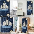 thumbnail image 6 of Cartoon Sailboat Ocean Fabric Shower Curtain Nautical Compass Washable Shower Curtains for Bathroom, Waterproof Bath Curtain with Hooks Home Decor 72x84in, 6 of 8