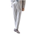 thumbnail image 6 of Aueoeo Men's Classic Dress Pants Cotton Pants Fits Expandable-Waist Flat Front Casual Trousers with Pockets Gray L, 6 of 9
