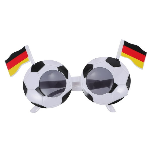 KAKOWELY Decoración de gafas de sol para fiesta, gafas con forma de balón de fútbol, gafas con bandera, accesorio para animar