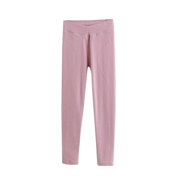 LYEAA Pajama Pants Women Plus Size Soft Warm Winter High Waisted Home Loungewear Causal Solid Long Sleep Pants Comfortable Sleepwear Bottoms Pink XL