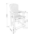 thumbnail image 7 of HDPE Bar Chair Set of 2 – Tall Adirondack Outdoor Chairs with Widened Armrests, Durable All-Weather Patio & Backyard Seating, White + Gray High-Back Design, 7 of 7