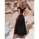 thumbnail image 2 of Conjunto de 2 piezas de blusa corta con cuello profundo y volantes para mujer Muslo dividido negro M Muslo dividido negro M Xishao ropa, 2 of 2