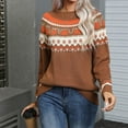 thumbnail image 4 of Bovemsi Sweaters for Women Cozy Pumpkin Print Long Sleeves Knit Sweater Crewneck Casual Pullover Tops Fall Halloween Party Sweatershirt Fall Sweaters, 4 of 9