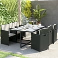 thumbnail image 4 of Flash Furniture Peregrine 7-Piece Outdoor Patio Dining Set, Black/Gray, 4 of 11