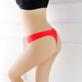 thumbnail image 5 of Tanga de algodón puro para mujer, de una pieza, de seda de hielo, sin costuras, con adhesivos, de color liso, 5 of 5