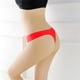 thumbnail image 5 of Tanga de algodón puro para mujer, de una pieza, de seda de hielo, sin costuras, con adhesivos, de color liso, 5 of 6