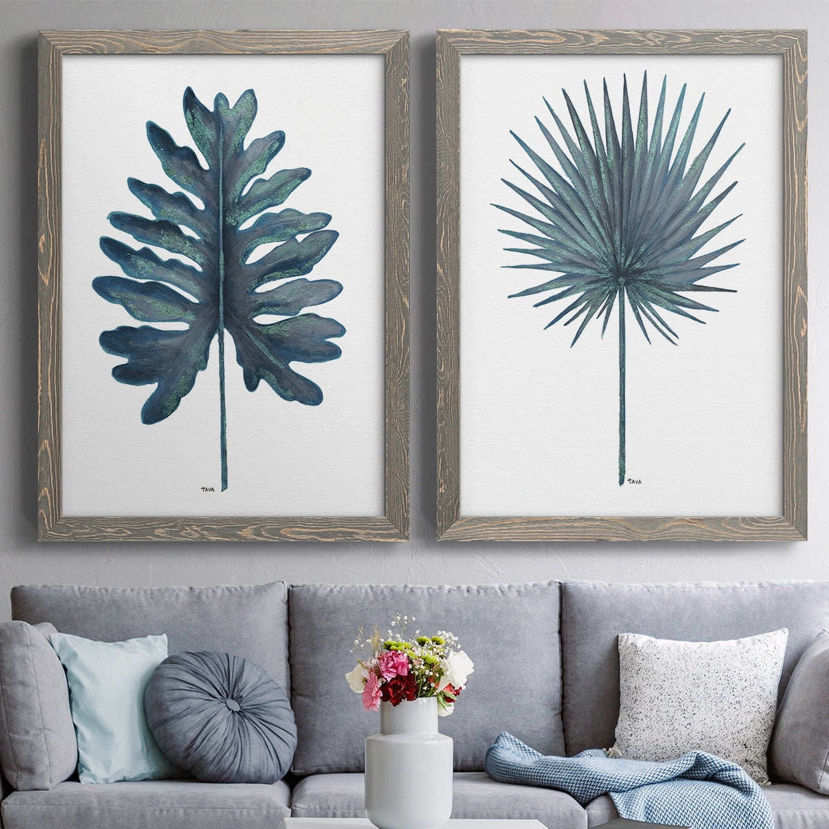 Blue Oasis I - Premium Framed Canvas 2 Piece Set - Ready to Hang