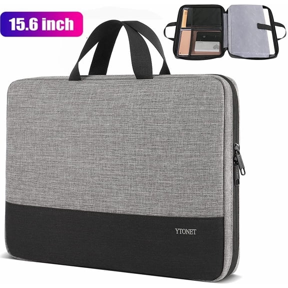 Ytonet 15.6-inch Laptop Sleeve Case, Lightweight Laptop Bag for Men & Women, Compatible with HP, Asus, Dell, MacBook, and Apple, Gray