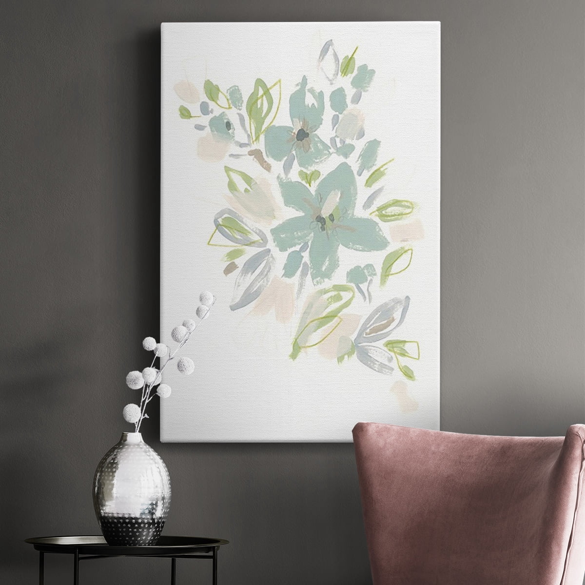Seafoam Petals IV Premium Gallery Wrapped Canvas - Ready to Hang