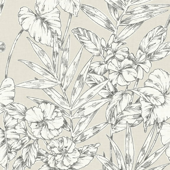 NuWallpaper Grey Cayman Vinyl Peel And Stick Wallpaper, 216-in by 20.5-in, 30.75 sq. ft.