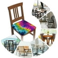 thumbnail image 4 of 6 Packs Removable Chair Seat Covers for Dining Room, Rainbow Tie Dye Stretchable Office Kitchen Chair Slipcovers Cushion Protector Colorful Furniture Decor, 16.9x16.9 Inches, 4 of 6