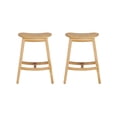 thumbnail image 6 of Linon Condal 26" Backless Wood Saddle Counter Stool, Set of 2, Natural, 6 of 9