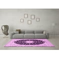thumbnail image 3 of Ahgly Company Indoor Square Medallion Pink Traditional Area Rugs, 7' Square, 3 of 4