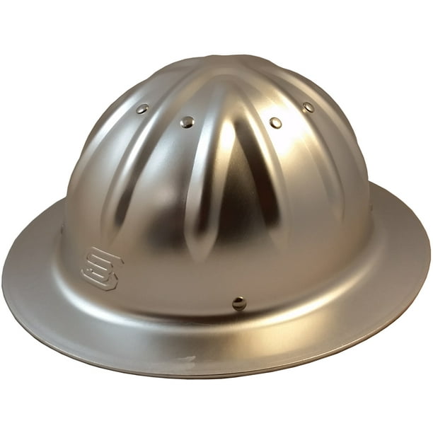 Skull Bucket Metal Hard Hats Full Brim with Ratchet Suspensions