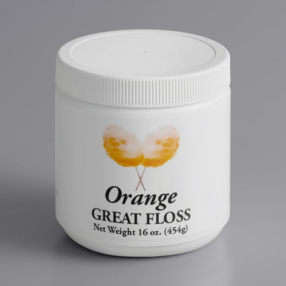 Great Western Great Floss Contenant de 1 lb Concentré de Sucre pour Barbe à Papa Orange - 12/caisse