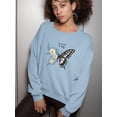 thumbnail image 2 of Free To Fly Butterfly Daisy Sweatshirt Women -Image by Shutterstock, Female XX-Large, 2 of 4