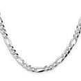 thumbnail image 2 of 925 Sterling Silver 6.1mm Flat Sparkle-Cut Pave Figaro Chain Necklace 16 Inch Chain Necklace for Women and Men, 2 of 2