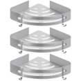 thumbnail image 2 of Set of 3 Aluminum Shower Shelves with Hooks without Drilling Shower Corner Shelf, 2 of 5