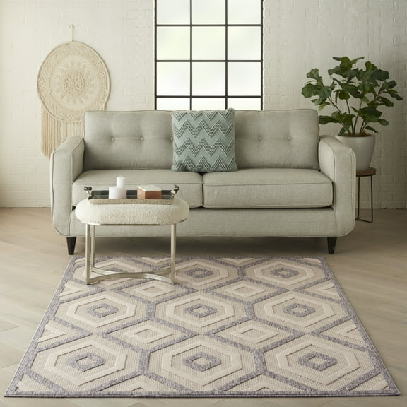Nourison Palamos Indoor/outdoor Modern Trellis Cream Area Rug