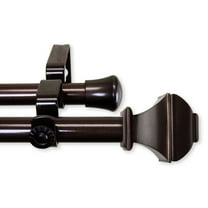 Maryland Double Curtain Rod 13/16 inch 48-84" - Cocoa