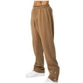 thumbnail image 2 of Diufon Cotton Wide Leg Sweatpants for Men Elastic Waist Drawstring Button Hem Loose Jogger Pants with Pockets, 2 of 5