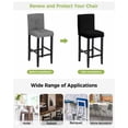 thumbnail image 3 of Black Bar Stool Covers Set of 6, Solid Color Farmhouse Black Stretch Washable Bar Chair Covers with Backs, Removable Pub Counter Height Chair Cover for Kitchen Dining Room Cafe, 3 of 7