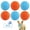 Sky Blue + Orange, variant on 6 Pack Dog Tennis Balls, High Elasticity Rubber Fetch Toys for Pet Training and Outdoor Play, Sky Blue and Neon Yellow