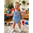 thumbnail image 4 of BemeyourBBs Newborn Baby Girl Boy 4th of July Outfit God Bless America Baby Clothes Patriot Independent Day Summer Bubble Romper Overalls Sleeveless Embroidery Letters Flag Bodysuit Jumpsuit Overalls, 4 of 9