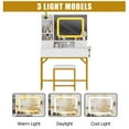 thumbnail image 4 of Vanity Desk with Mirror and LED Lights, Makeup Vanity Table with Stool, 3-Color Touch LED Mirror, Charging Station, 4 Drawers & 6 Storage Shelves, 4 of 7