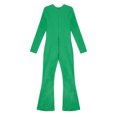 thumbnail image 6 of TiaoBug Girls Gymnastics Jumpsuit Full Body Bell Bottom Catsuit Crewneck Long Sleeve Dance Unitard Green 10, 6 of 7