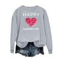 thumbnail image 5 of Women's Valentine's Sweatshirt Long Sleeve Cute Print Crewneck Pullover Loose Tunic Top Gray-1 L, 5 of 6